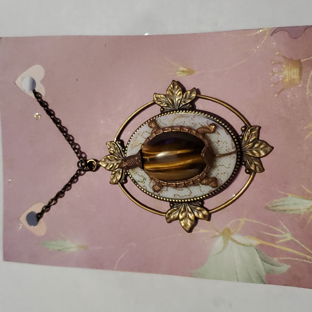 Turtle medallion necklace